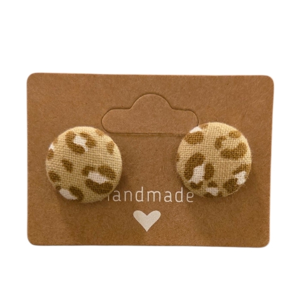 Animal Print Button Earrings